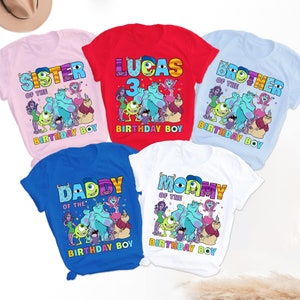 Personalized Monsters Birthday Family Shirt, Monsters Matching T-Shirt, Birthday Boy Girl Kids Tee, Family Party Theme Shirt