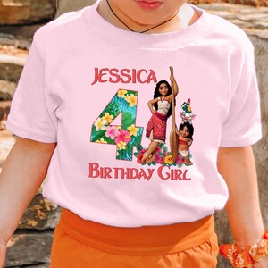 Personalized Moana 2 Birthday Family Shirts, Custom Princess Family Moana Matching T-Shirt, Island Birthday Girl Party Shirt, Moana Shirt image 3