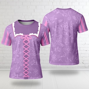 Rapunzel Princess Tangled All Over Print Shirt, Rapunzel Cosplay Costume Tee, Princess Tangled Costume T-Shirt, Cartoon Character 3D T-shirt