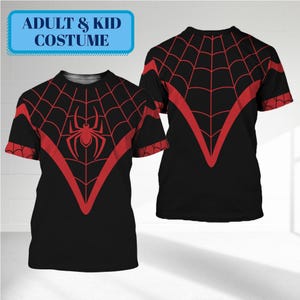 Miles Morales Halloween Costume 3D Shirt, Spidey And Amazing Friends Cosplay, Spidey Pin Birthday Boy Gift, Disney Superhero Costume