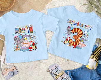 Camiseta personalizada de cumpleaños de Disney para la familia Dumbo, divertida camiseta para niños con temática de fiesta de cumpleaños con elefante Dumbo, atuendo para viaje en grupo familiar Dumbo