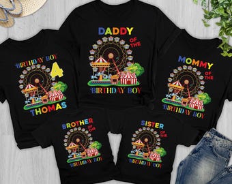 Personalized Carnival Circus Family Matching Shirts, Festival Circus Birthday Matching T Shirt, Colorful Circus Birthday Party Outfit RE