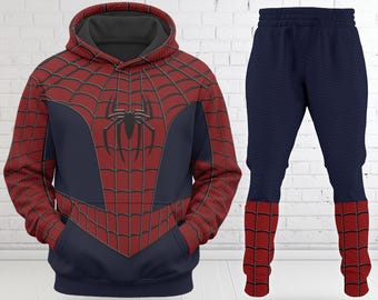 Spider Man Inspired Halloween Costume Hoodie, Peter Parker Cosplay Costume Sweatshirt, 3D Halloween Cosplay Costume, All Over Print Hoodie