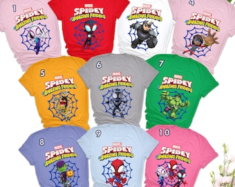 Custom Spider And His Amazing Friends, Birthday Matching Shirt, Spider Party Family Matching Shirt, Spidey Super Hero Birthday Shirt RE