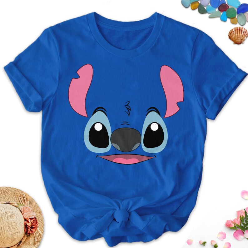 Stitch And Angel Shirt, Stitch Family Matching Custom Shirt, Blue And Pink Dog Couple Tee, Halloween Costume Party Shirt, Magic Kingdom Tee image 2