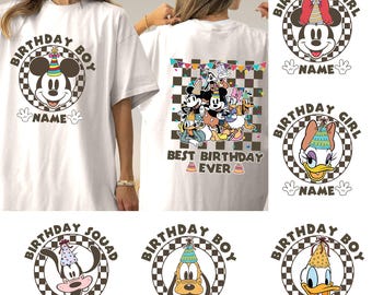 Personalized DN Birthday Shirt, Mickey Best Birthday Ever Shirt, Mickey & Friends Birthday Boy Girl Squad Trip Family Matching Tee