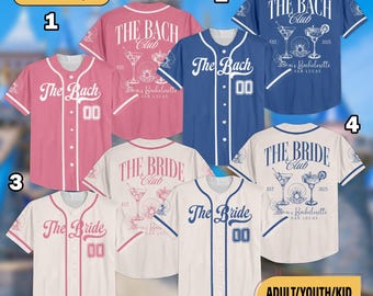 Custom Bachelorette Matching Jersey, Nashville Bachelorette Party Baseball Jersey, Luxury Bachelorette Jersey, Beach Bach Bach Club Matching
