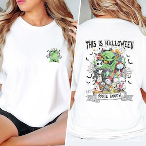 Horror Oogie Boogi Halloween Shirt, Nightmare Before Movie 2 Side Shirt, Halloween Party Shirt, Jack Sally Couple Halloween Family Shirt