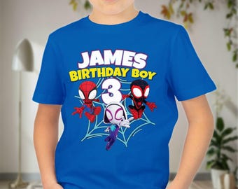 Personalized Spider and His Amazing Friends Birthday Boy Shirt, Spider Hero Family Matching Birthday, Amazing Birthday Gift For Kids