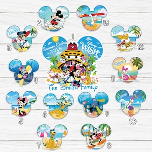 Personalized Mickey And Friends Summer Cruise 2025 Magnet, DN Cruise Door Magnet, Family Cruise Magnets, Cruise Ship Stateroom Decor image 2