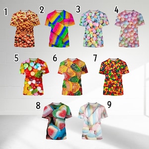 Funny Candy Chocolate 3D Halloween Costume T-Shirts, Chew Unisex Family Group Cosplay Clothing Shirt, Candy Chocolate Matching Gift