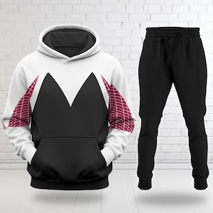 Sudadera con capucha para disfraz de heroína araña de Halloween, sudadera con disfraz de cosplay de Gwen Stacy, atuendo de fiesta de Halloween en 3D, sudadera con capucha con estampado de superhéroe. imagen 1