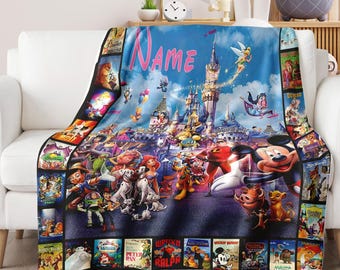 Manta personalizada de Mickey, Minnie y sus amigos, manta polar personalizada de Mickey y sus amigos, regalo de cumpleaños con manta del elenco de Magic