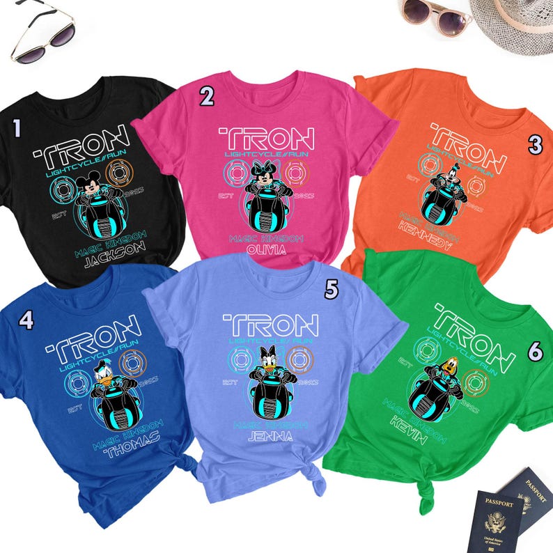 Tron Lightcycle Run DN Shirt, Tron Mickey and Friends Matching Tee, Tron Bike Shirt, Tron Lightcycle Magic Kingdom Matching Group Shirt image 1