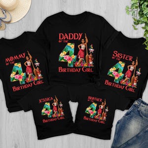 Personalized Moana 2 Birthday Family Shirts, Custom Princess Family Moana Matching T-Shirt, Island Birthday Girl Party Shirt, Moana Shirt image 2