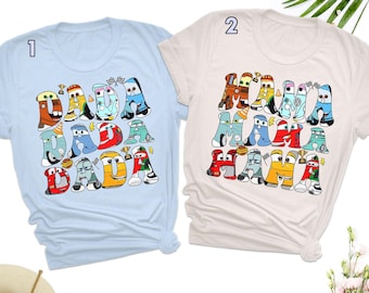 Cars Mama Shirt, Cars Dada Shirt, Car Pixar Alphabet Mama T Shirt, Gift For Mom, Cars Family T Shirt, Dad Shirt, Car Face Custom Tee RE