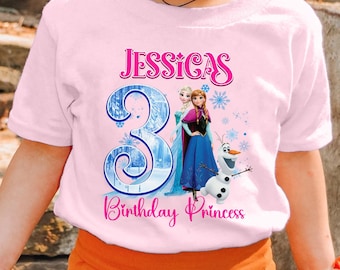 Personalized Iced Castle Birthday Girl Shirt, Custom Freeze Princess Matching Family Birthday Shirt, Animated Princess Theme Kid Tee RE