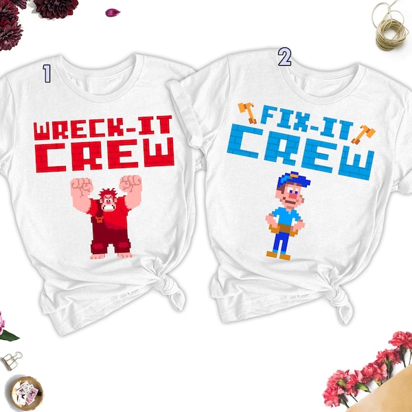 Wreck It Ralph Shirt, Wreck It Crew Fix It Crew Matching Shirt, Felix And Ralph Shirt, Father Son Tee, Valentines Couple Honeymoon Shirt