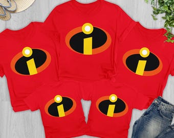 Personalized The Incredibles Family Matching Shirt, Superhero Group Costume Tee, Red Family Birthday Matching Shirt, Funny Family Gift RE