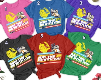 May The Fourth Be With You Matching Shirt, Galaxy Wars Day T-shirt, Star Robot Celebration May The 4th Trip Tee, Funny Hero Group Shirt RE