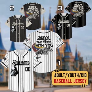 Personalized May The Fourth Be With You Baseball Jersey, Disneyworld Star Wars Day Jersey, May The Force Be With You Disneyland Trip Shirt