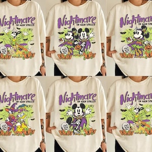 Retro Nightmare On Main Street Disney Halloween Shirt, Mickey&#39;s Not So Scary Halloween Party, Disneyland Trip Shirt For Family Matching