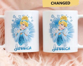 Personalized Fairy Shoes Princess Mug, Custom Princess Coffee Cup, Cute Princess Movie Tea Cup, Lover Princess Character Gift For Her