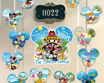 Personalized Mickey And Friends Summer Cruise 2025 Magnet, DN Cruise Door Magnet, Family Cruise Magnets, Cruise Ship Stateroom Decor