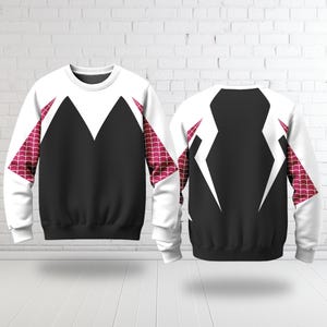 Sudadera con capucha para disfraz de heroína araña de Halloween, sudadera con disfraz de cosplay de Gwen Stacy, atuendo de fiesta de Halloween en 3D, sudadera con capucha con estampado de superhéroe. imagen 2
