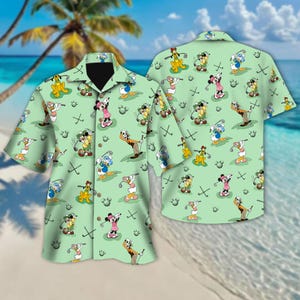 Mickey And Friends Golf Hawaiian Shirt, Disney Golfing Hawaii Shirt, Summer Golfer Gift, Mickey Donald Goofy, Disneyland Trip Tee