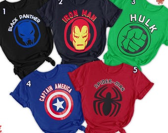 Superhero Icon Matching Shirt, Halloween Costume For Family Group T Shirt, Super Hero Team Matching Tee, Superhero Lover Gift