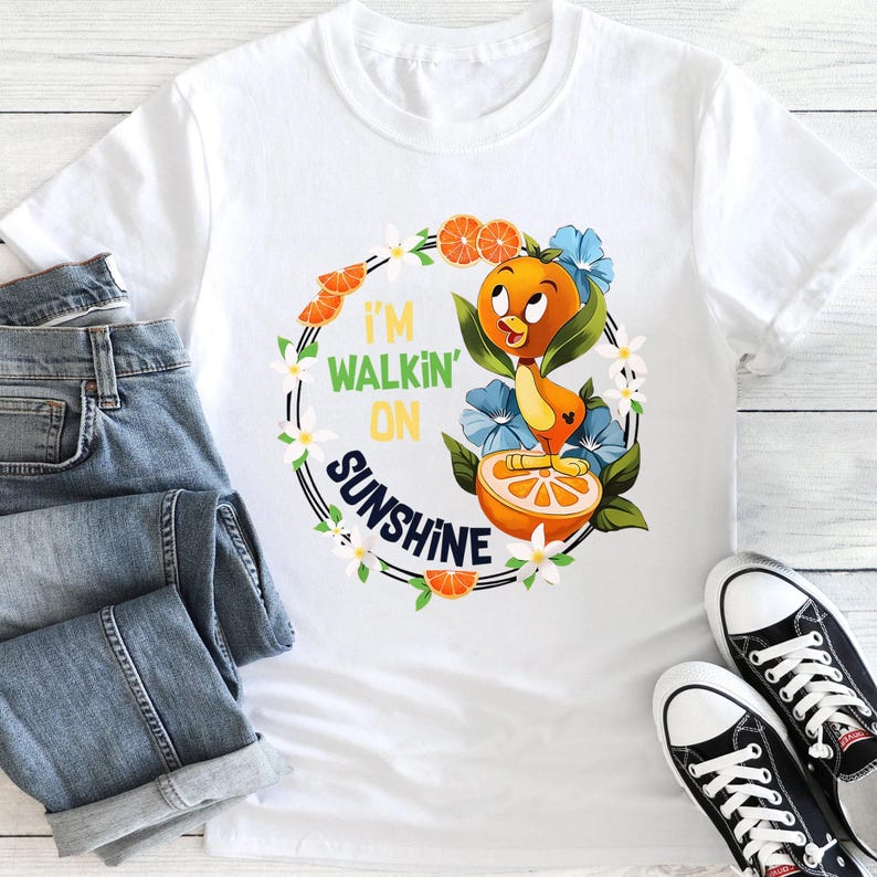 I’m Walking On Sunshine Shirt, Disneyland Trip Orange Bird Shirt, Orange Bird Inspired Cosplay, Epcot Flower And Garden Festival Summer Tee image 3
