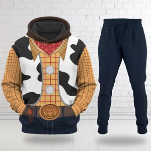 Woody Cowboy 3D Adult T-shirt Hoodie, Toy Story Cosplay Costume Hoodie, Woody Toy Story Halloween Costume Shirt, Cartoon Hoodie image 1