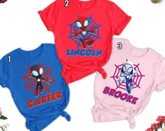 Custom Spidey Birthday Matching Shirt, Spidey Party Family Matching Shirt, Spidey And His Amazing Friends Hero Birthday Shirt, Gift For Kids