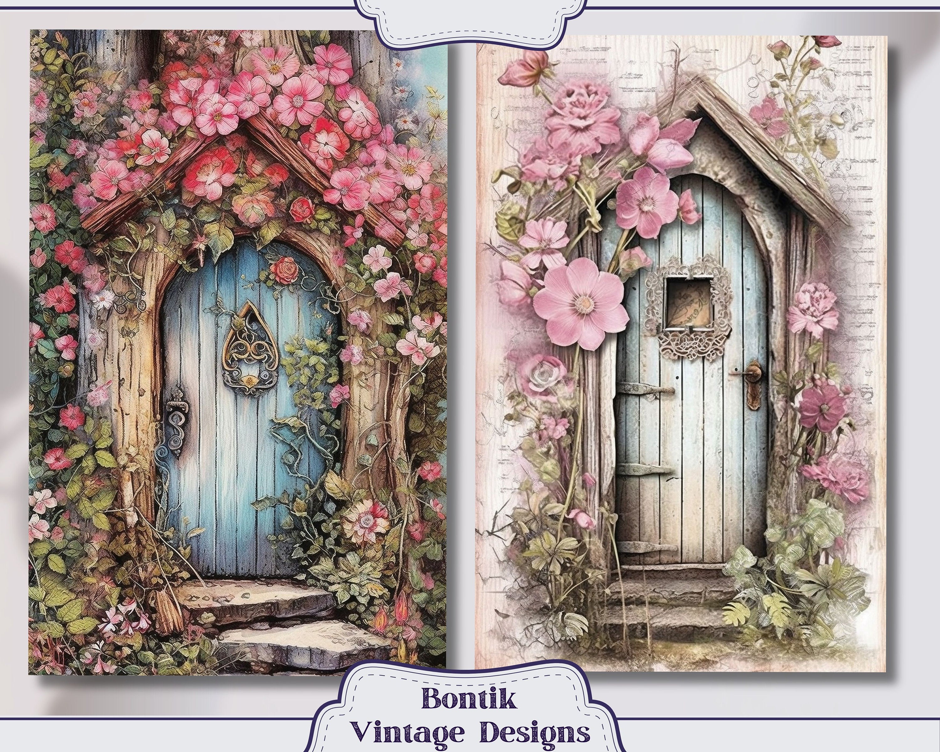 Fairy House Door Entry Vintage Junk Journal Half Pages, Journal ...