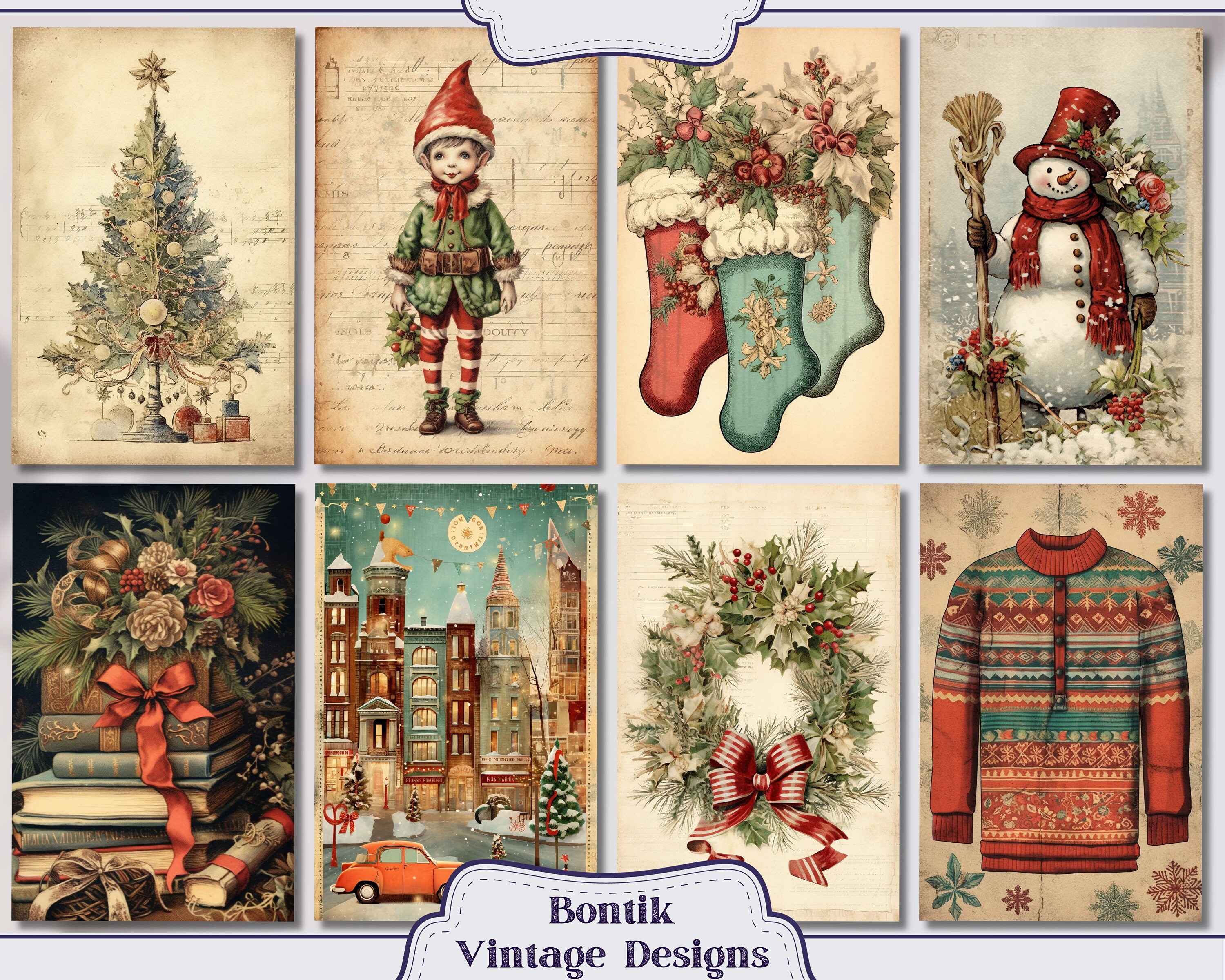 Vintage Winter Time Ephemera for Junk Journals: Christmas Winter Scenes Collage  Books Art Cut Out for Junk Journals, Crafts and Scrapbooking. Vintage   Embellishments for Paper Crafts and Glue Book : Amanta