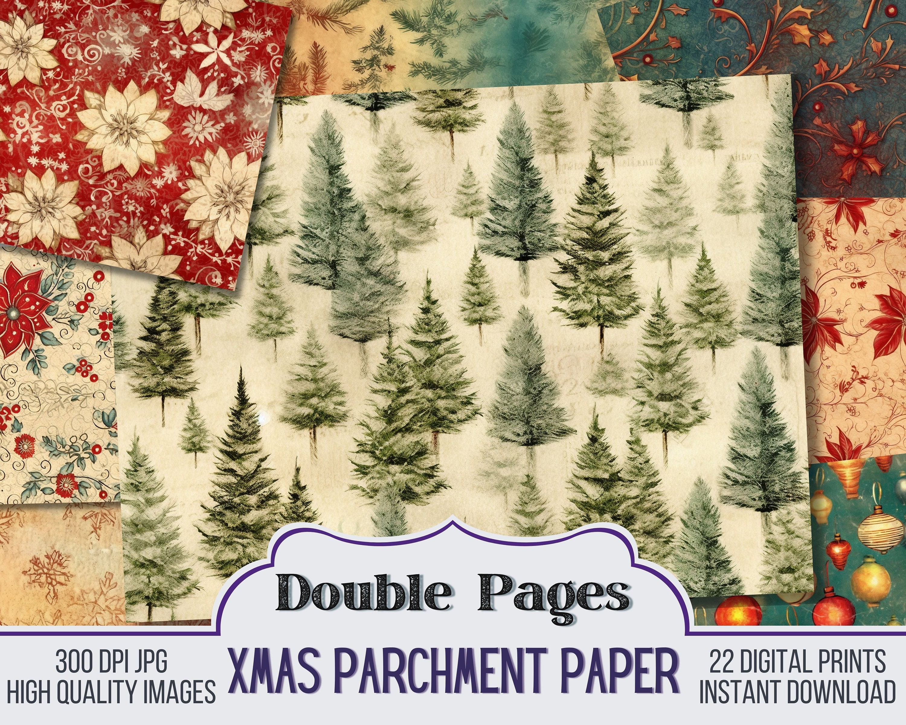 Christmas Scrapbook Paper Christmas Junk Journal Papers Quotes & Ephemera  #X35