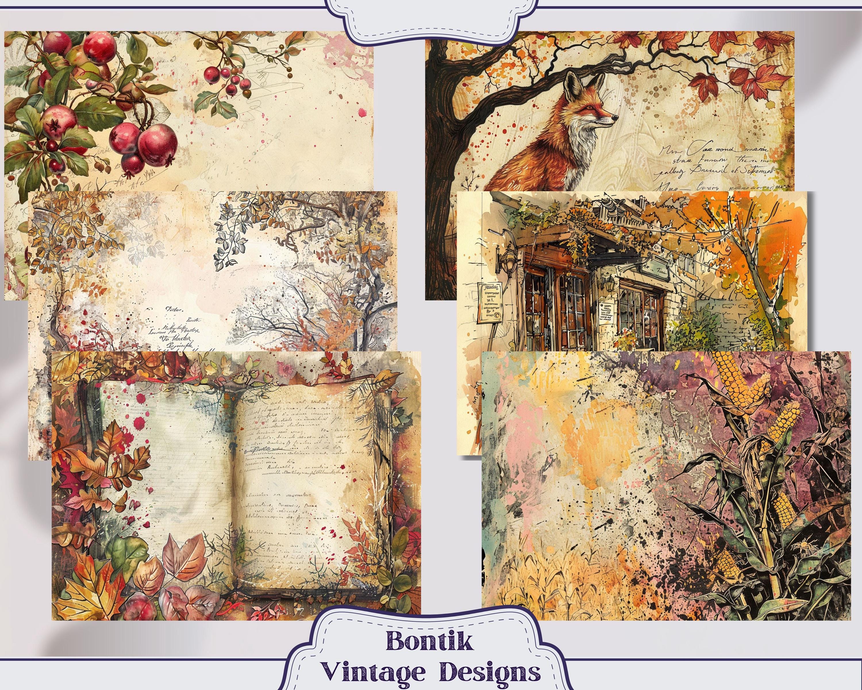 Heritage Fall Junk Journal Printable Set of Vintage Pages is Perfect ...