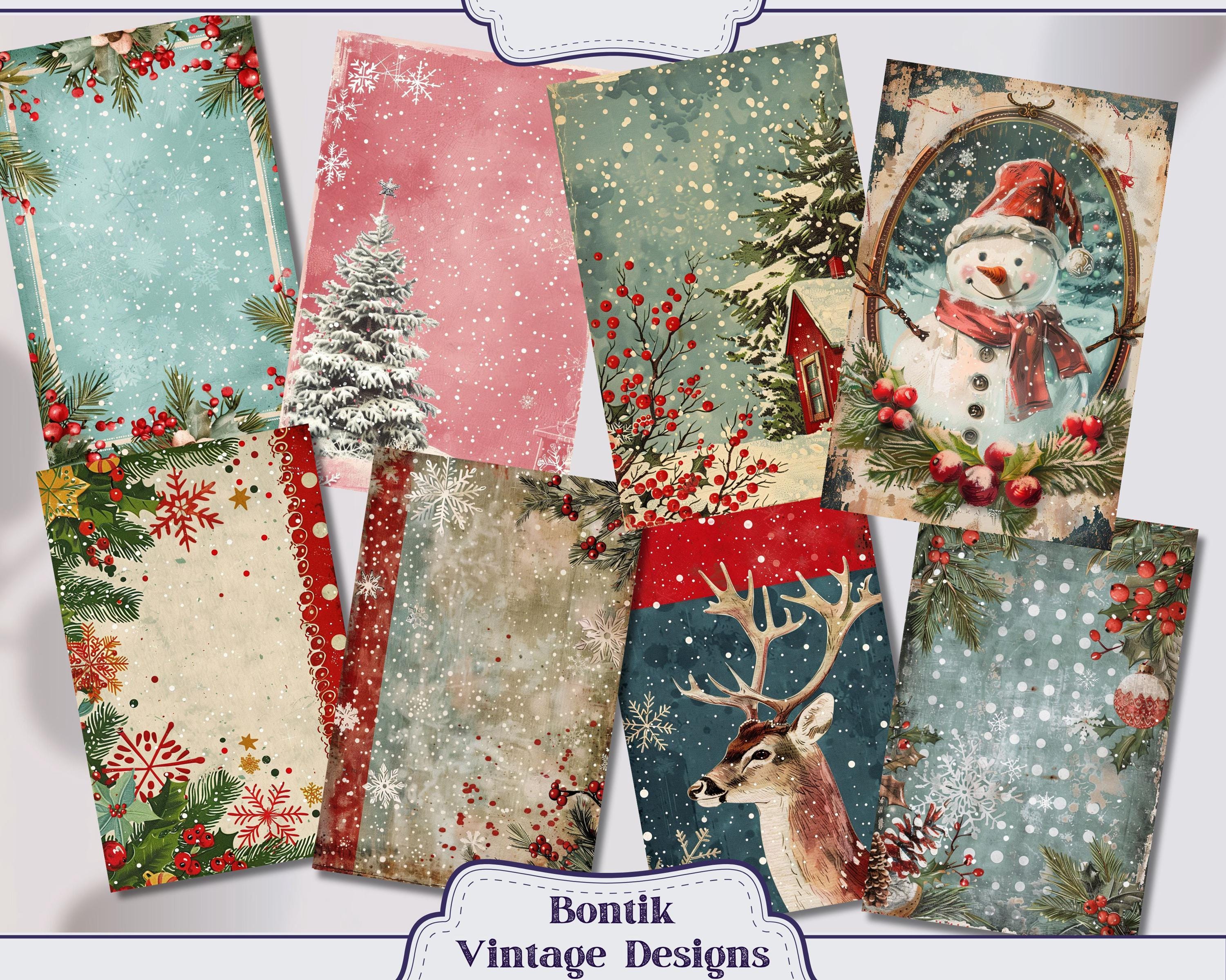 クリスマスの思い出ジャンクジャーナルハーフペーパー、スクラップ