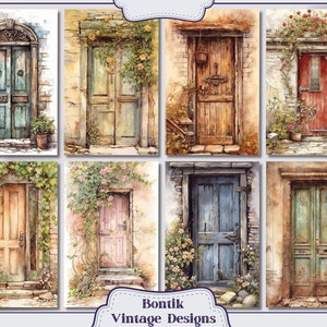Farmhouse Door Entry Vintage Junk Journal Half Pages, Journal Scrapbook ...