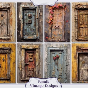 Old Doors Junk Journal Half Papers, Journal Scrapbook Supply - 16 ...