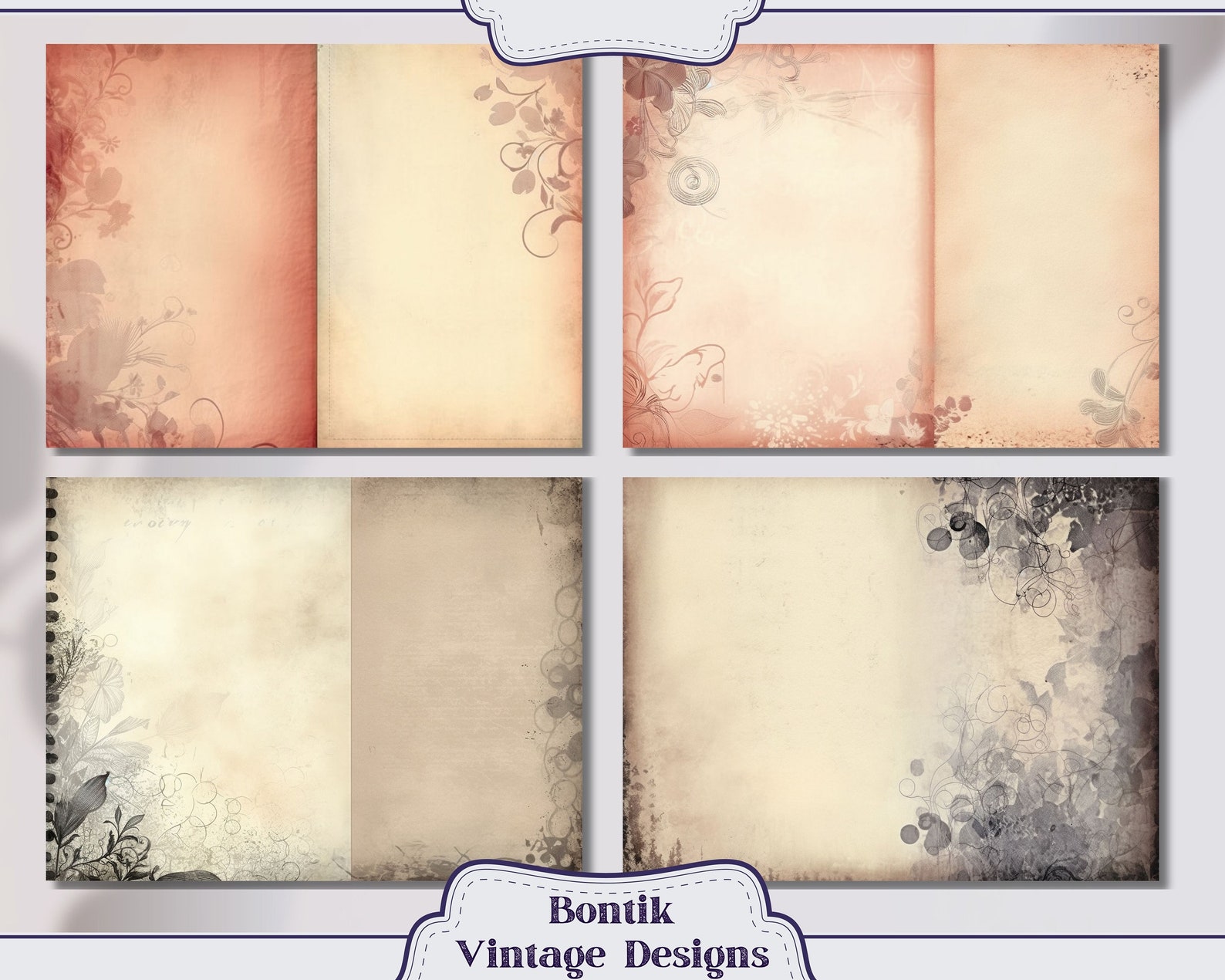 Various Color Blank Vintage Junk Journal Papers, Journal Scrapbook ...