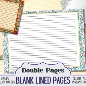 Carta stampabile a righe bianche per pagina di diario spazzatura per scrivere Carta digitale per album di ritagli Pagina vuota minimalista per diario spazzatura