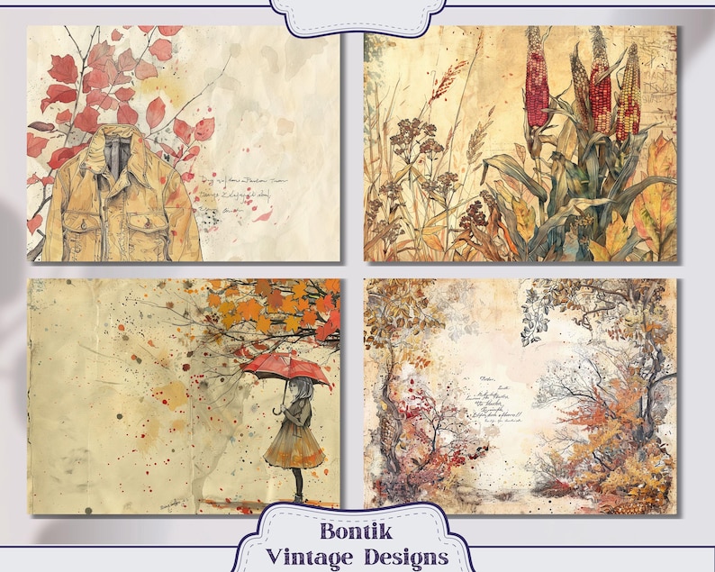 Heritage Fall Junk Journal Printable Set of Vintage Pages is Perfect ...