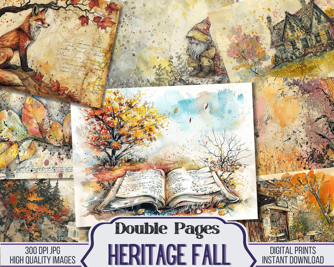 Heritage Fall Junk Journal Printable Set of Vintage Pages is Perfect ...