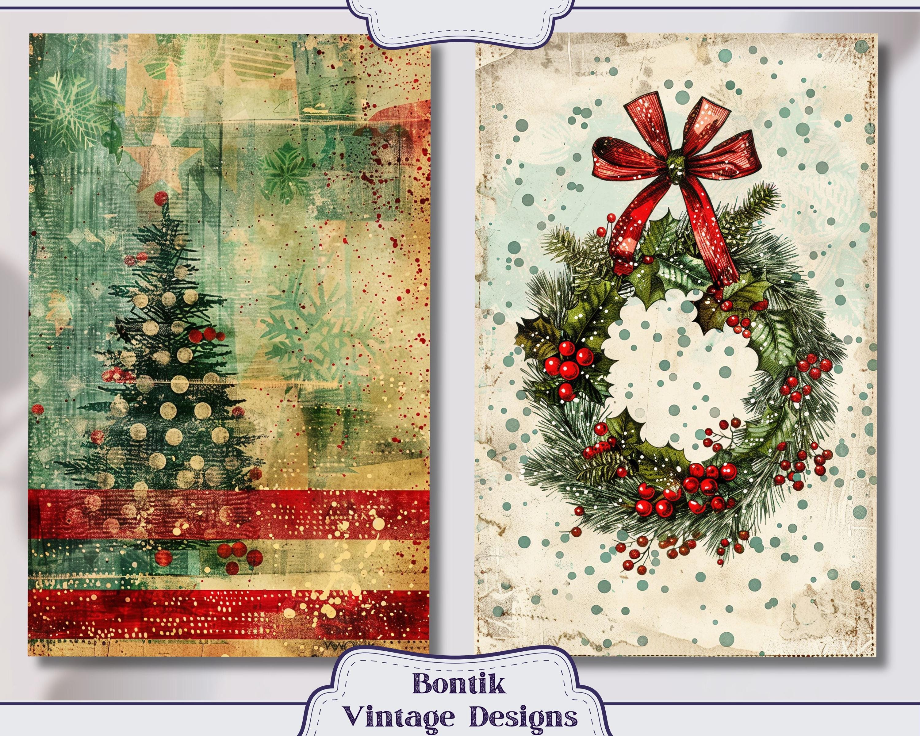 クリスマスの思い出ジャンクジャーナルハーフペーパー、スクラップ