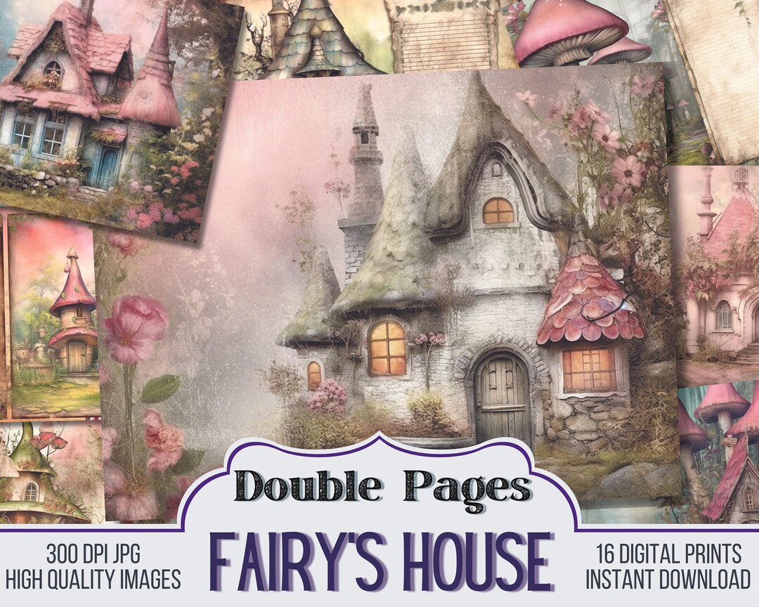 Fairy's House Junk Journal Papers, Journal Scrapbook Supply - 16 Fairy ...