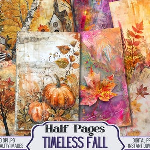 Páginas de diario basura de otoño Otoño atemporal, Kit imprimible de diario basura A5, Imprimibles de otoño, Suministros de scrapbooking efímeros de otoño