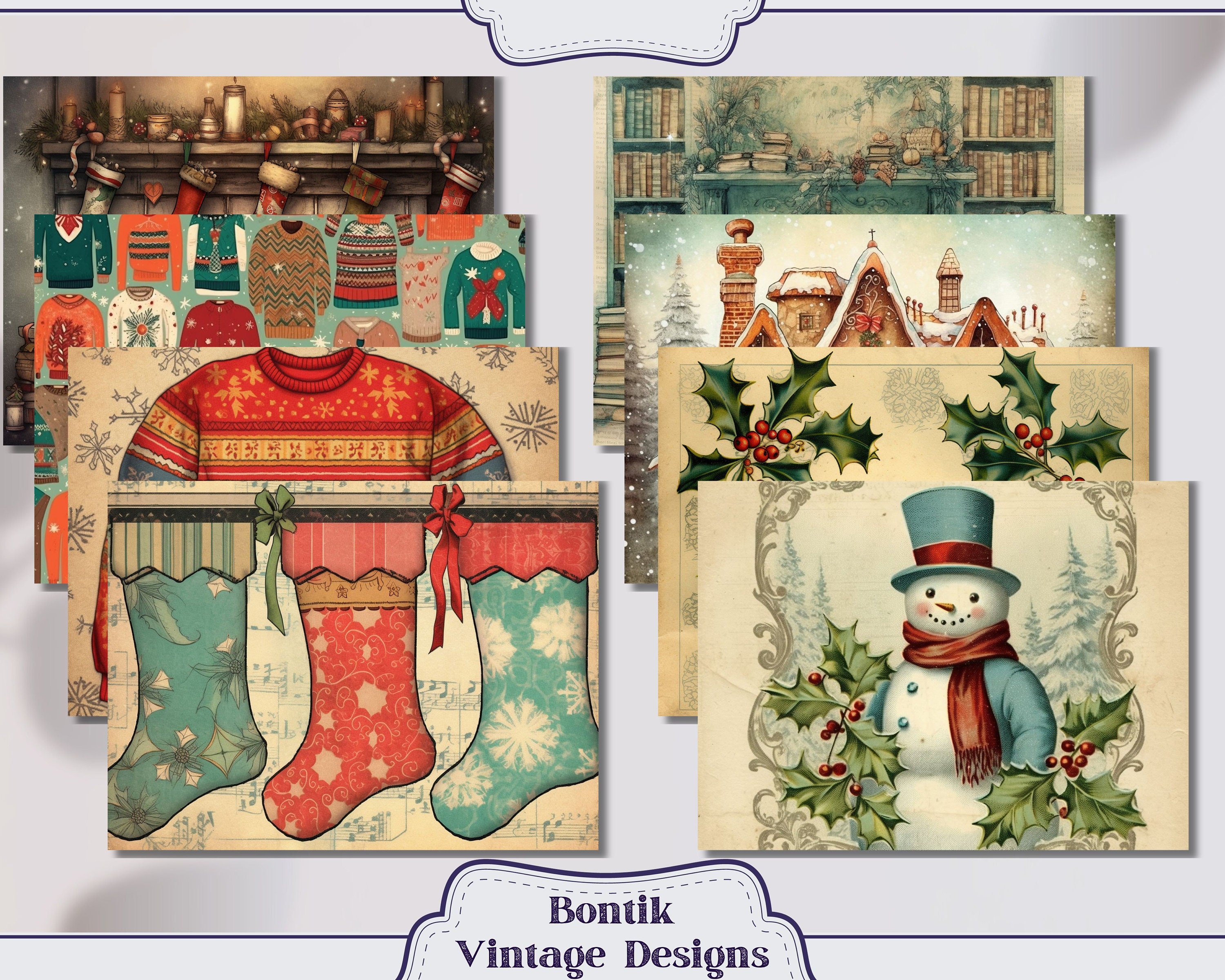 ヴィンテージクリスマス ヴィンテージジャンクジャーナル ダブル