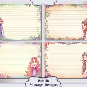 Whimsical Fairy Blank Lined Pages Vintage Junk Journal Paper, Journal ...